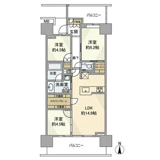 プラウト”武蔵新城ステーションマークス【6階】の間取り