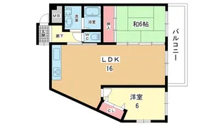 リベルテ豊中本町【3階】の間取り