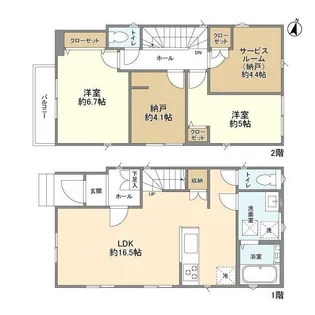 千葉県柏市南増尾4【一戸建】の間取り