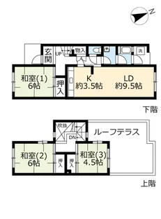 URタウンハウス岩岡【1階】の間取り