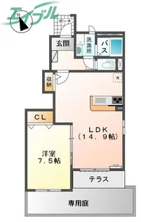 サンコートあすなろA棟【1階】の間取り