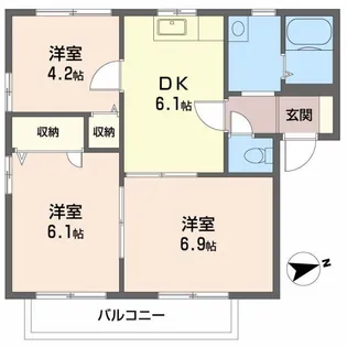 アネックス立岩 B棟【2階】の間取り