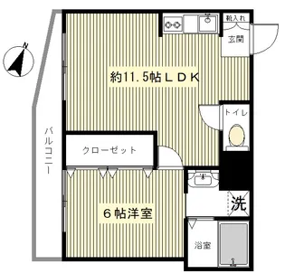 エスカイア都立大【4階】の間取り