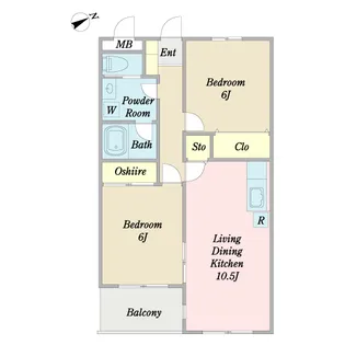 ラヴィサントゥール【2階】の間取り