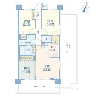 プロミライズ青葉台B-2【6階】の間取り