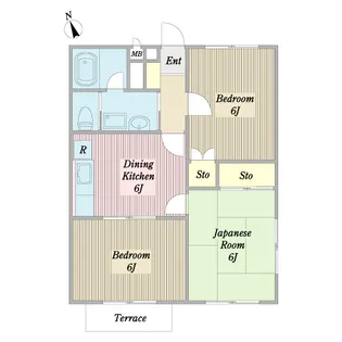 サンライトクレストB棟【1階】の間取り