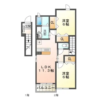 ベル・ジャルダン B【2階】の間取り