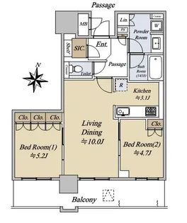 ブランズタワー梅田North【15階】の間取り