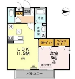 クレイドル浜町【1階】の間取り