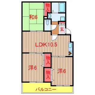 ヴェラクレスト壱番館・弐番館【1階】の間取り