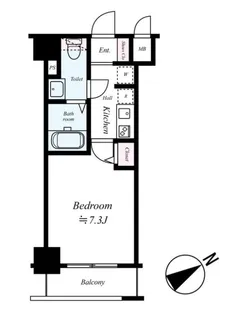Rising place 桜木町二番館【6階】の間取り