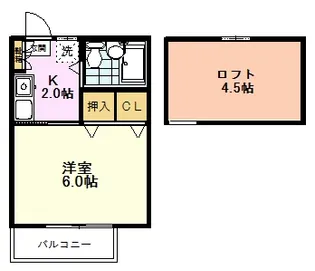 ハピネス小金井【2階】の間取り