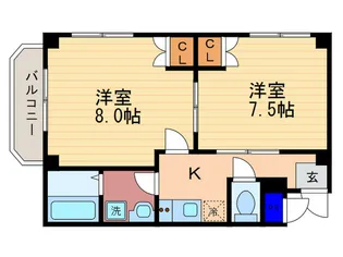 ジュネス四条大宮【3階】の間取り