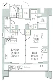 メゾンカルム日本橋馬喰町【14階】の間取り