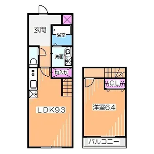 フジパレス スリーハーブズほたる【1階】の間取り