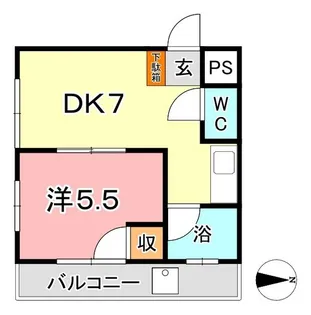 倉敷イーストコーポ【4階】の間取り