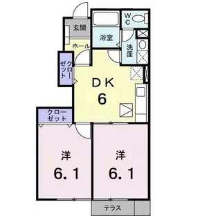 ウィルモアIIB【1階】の間取り