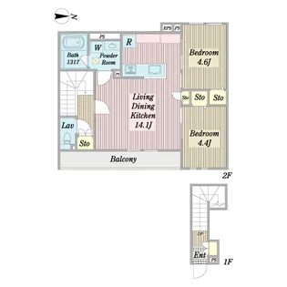 アイザック糀谷【2階】の間取り