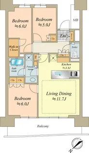 HARUMI FLAG SUN VILLAGEB棟【12階】の間取り