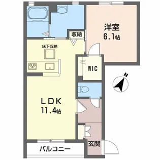 シャーメゾン中野開作B棟【2階】の間取り