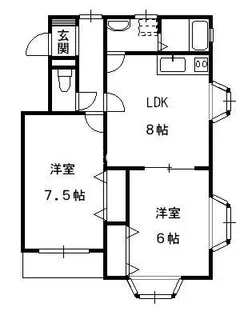 ビバリーハウス上島A【1階】の間取り