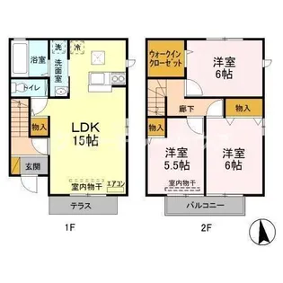 アクアパーム Bの間取り