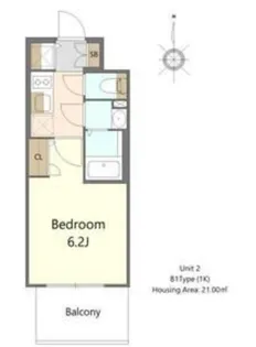 インザライフ大阪EAST RESIDENCE【2階】の間取り