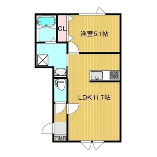 クレアコート三輪【1階】の間取り