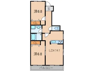 ベラ-ジュ二番町【1階】の間取り