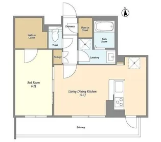 Monkstown夏目坂【4階】の間取り