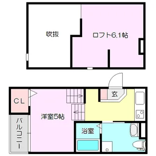ドメーヌ上新庄【1階】の間取り