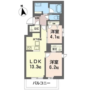 シャーメゾン アレグリア【1階】の間取り