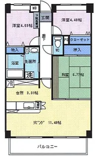 アーバンヒルズ千里【6階】の間取り