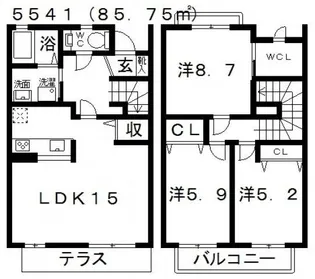 アコール ドウ【1階】の間取り
