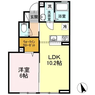 フローラ野沢【1階】の間取り