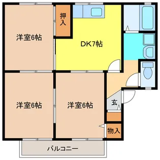 トゥインクルコート畔B【2階】の間取り