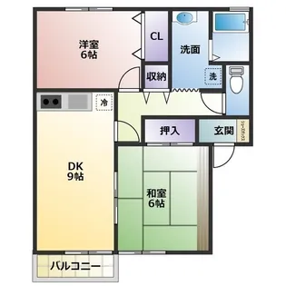 セジュール出戸町B【2階】の間取り