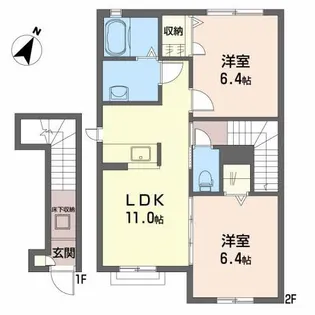 シャーメゾンサンアート【2階】の間取り