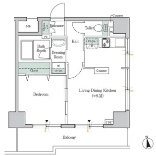 ONE ROOF FLAT TOGOSHI【7階】の間取り