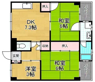 ビレッジハウス私部【2階】の間取り
