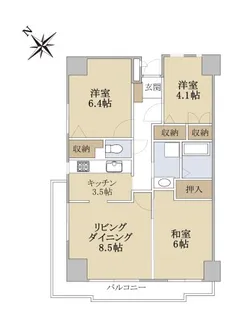 ラポール久米川【7階】の間取り