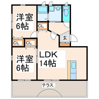 ソレイユ・ヒロ NO.1.2.3【1階】の間取り