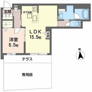 ユイロ中津【1階】の間取り