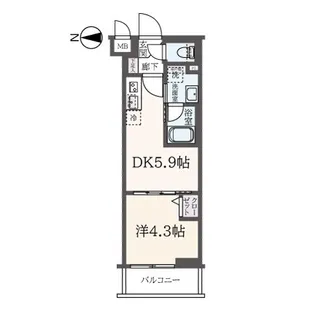 ハーモニーレジデンス東新宿【1階】の間取り