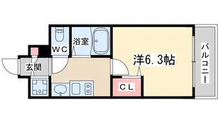 プレサンス天満ステーションフロント【13階】の間取り