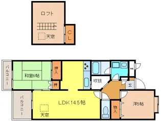 Lazos de feliz Hibarigaoka【2階】の間取り