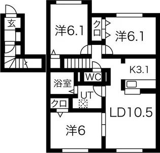 アリビオ西町【2階】の間取り