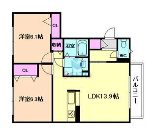 Vorte garden豊中 A棟【2階】の間取り