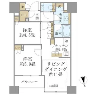 白金ザ・スカイ東棟【19階】の間取り
