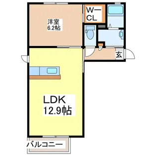 シャンブル・イーストパークII【2階】の間取り